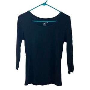 ◼️ARCHITECT: Women’s size M, black scoop neck 3/4 sleeve basic top, preowned◼️